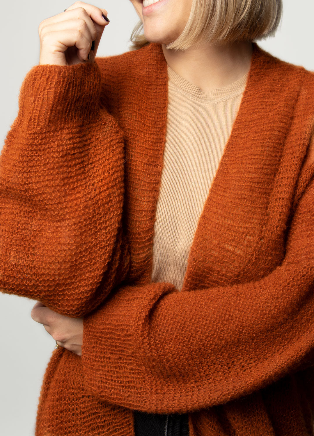 Oversized hotsell orange cardigan